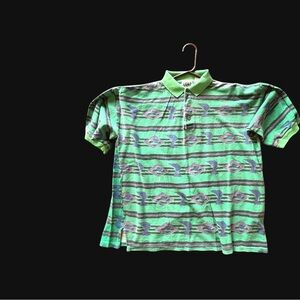 Green Patterned Polo Shirt